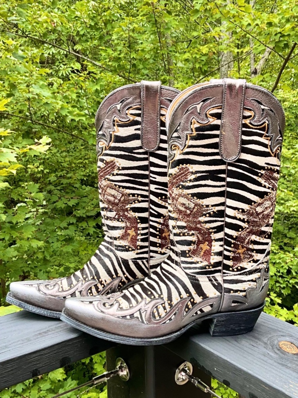 OLD GRINGO boots. Size 8. NEW. Hair-on-hide. Zebra. Over the top cool!